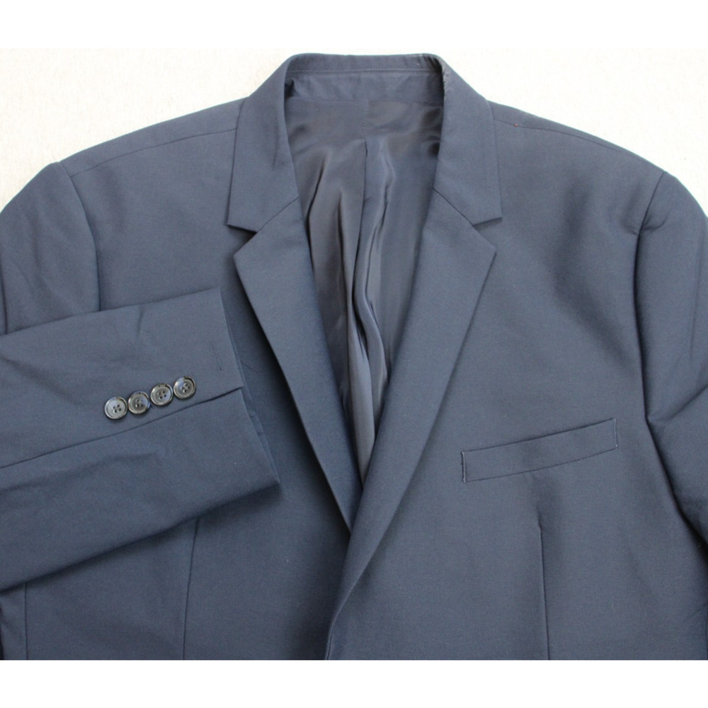 Calvin Klein Blazer Mens Size XL Navy Blue Stretch Slim Fit 2 Button Lined - Picture 1 of 11